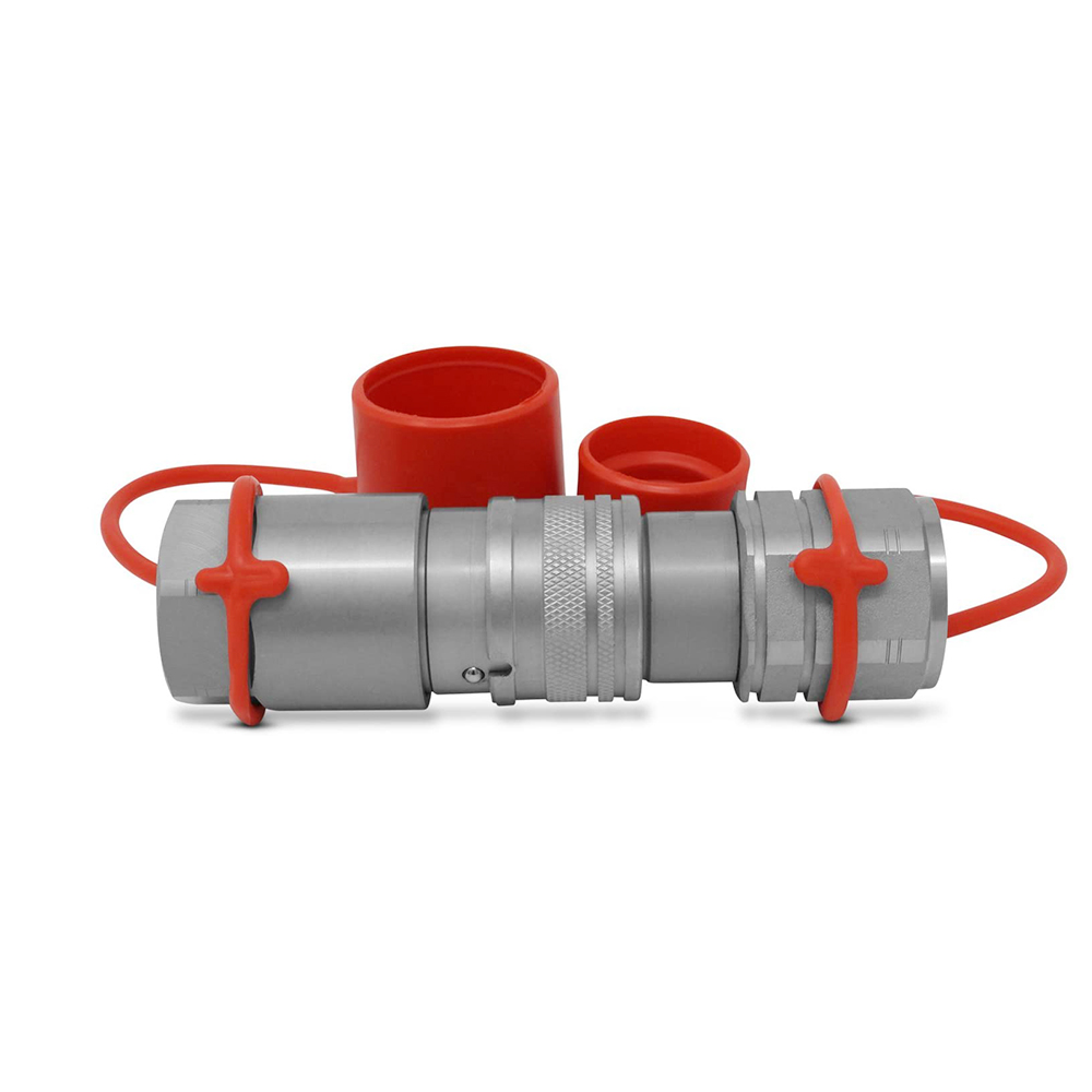 Passend für Bobcat Skid Steer - 1/2" flaches Gesicht Hydraulische Schnellverbindung Kupplungen Set mit Staubkappen FF12-08N-SET HT4F4-4HTF4