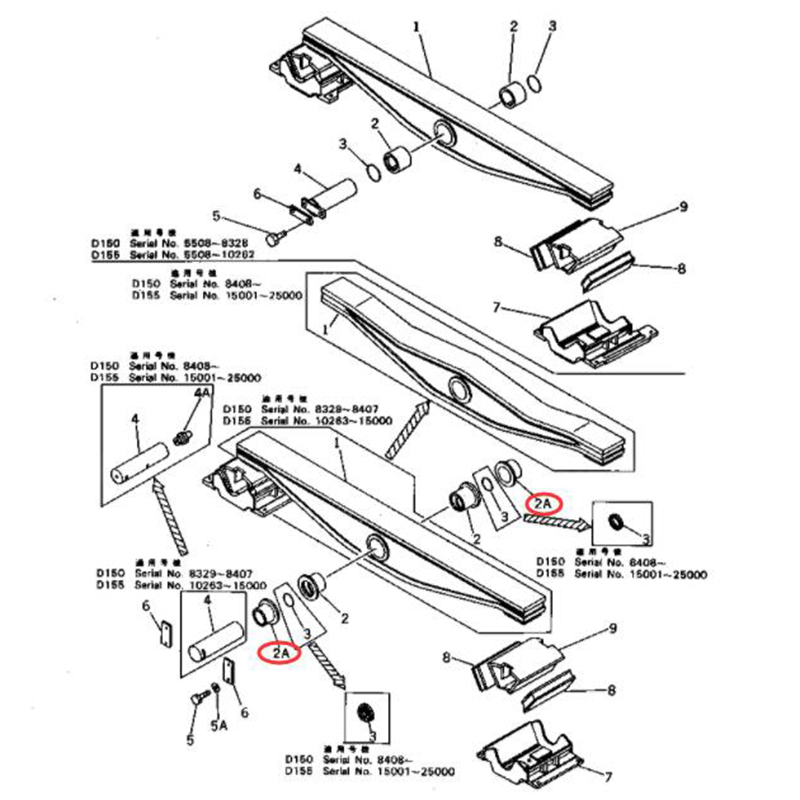 Hergestellt für Komatsu Dozer D150A-1 D155A-2A D155A-1 D155A-2 D155W-1 - 1 PC Bushing 175-50-31160 1755031160 D150A-1, D155A-2A, D155A-1, D155A-2, D155A-2, D155W-1