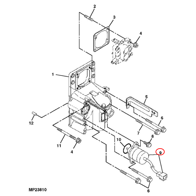 Perfekt für Yanmar Motor 2V78C John Deere Traktor 355D GX355 Frontm?her F735 - 12V Stopp Solenoid M807176 355D, GX355, F735