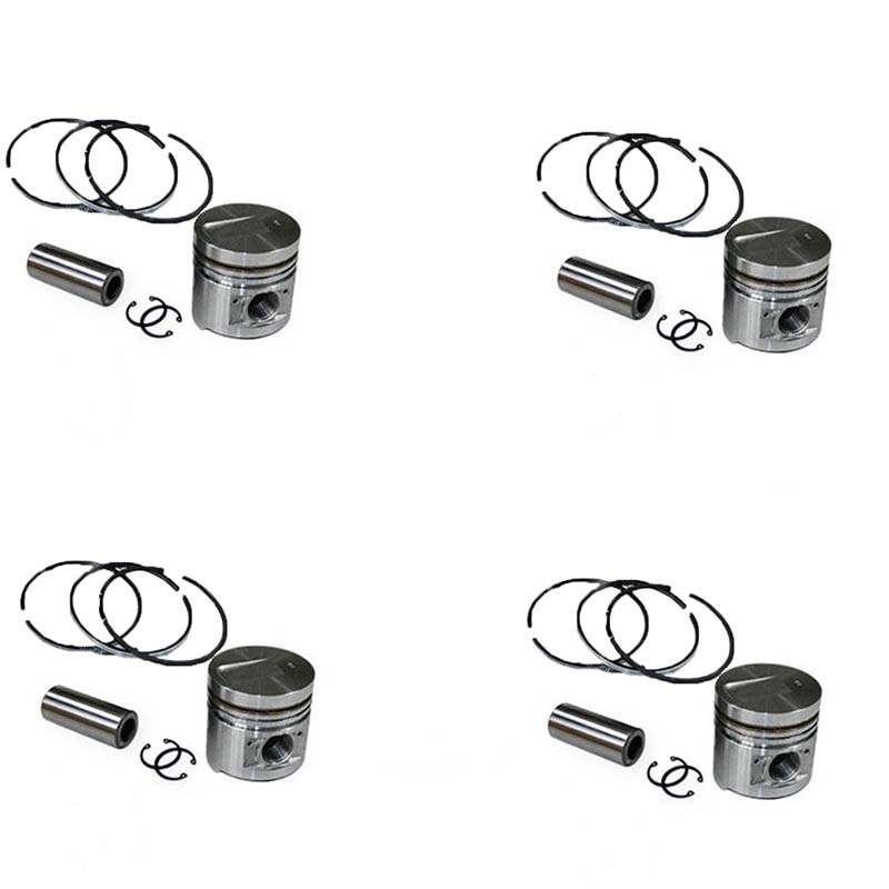 Passend für Isuzu 4JB1T Turbo Motor Round Top - 4 Zylinder STD Kolben Set mit Ring 5-12111-622-2 5-12111622-2 5121116222