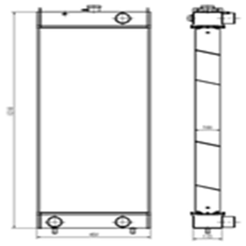 Kompatibel mit 421-03-44110 Aftermarket Water Tank Radiator Fit Komatsu Radlader WA480-6 Komatsu Radlader WA450-6 WA470-6 WA480-6