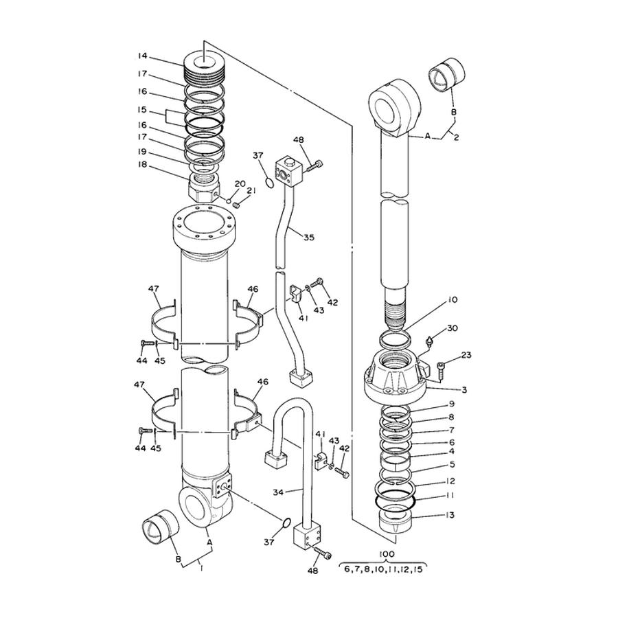 Kompatibel mit Hitachi Bagger EX400LC EX400H EX400LCH Armzylinder Seal Kit 4236058 EX400,EX400LC,EX400H,EX400LCH