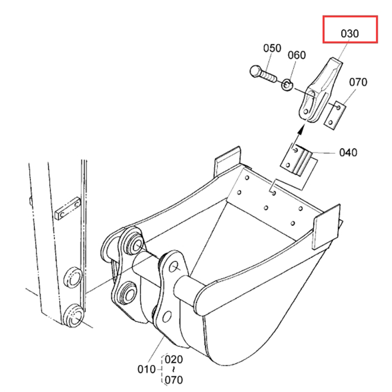 Hergestellt für Kubota Bagger - 4PCS Bucket Zahn 69741-66110 6974166110