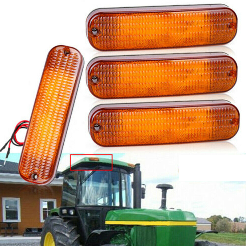 Erstellt für John Deere 4040 4240 4440 4640 4840 4030 4230 4430 4630 - 4Pcs LED-Blitzkarabiner-Licht AR60250 22-665T1 60-6246T1 A187626 20-1950T91 22665T1 606246T1 201950T91 9110, 9130, 91150, 9170, 9210, 9230, 9240, 92250, 9260, 9270, 9280, 9310, 9330, 9