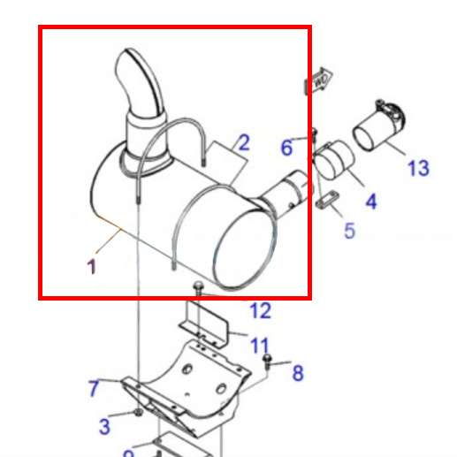 Kompatibel mit 6754-11-5720 MUFFLER FIT KOMATSU EXCAVATOR PC300-7 PC350-7 PC360-7 6D114 ENGINE
