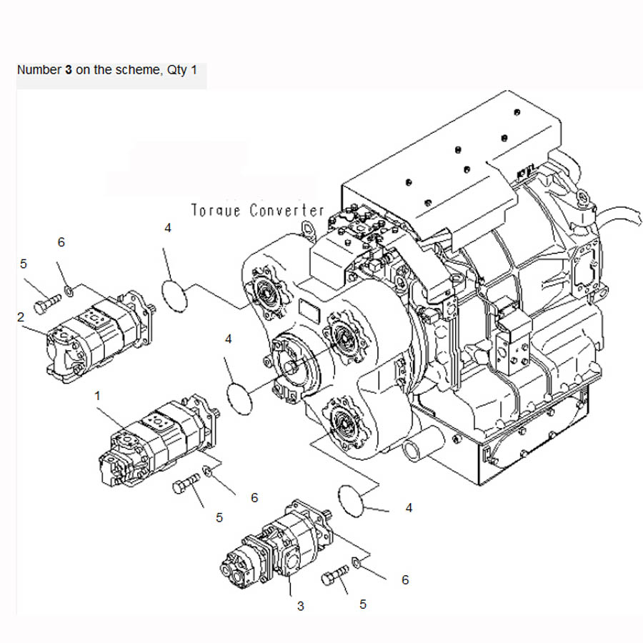 kompatibel mit Komatsu Dumper HD465-7R HD605-7R HD605-7E0 HD465-7E0 Wasserpumpe 705-95-05140 HD465-7R,HD605-7R,HD605-7E0,HD465-7E0