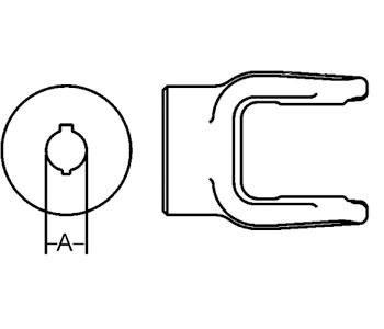 Kompatibel mit Aftermarket D068618 Yoke Round Bore implementieren w/Doppeltaste & Set Schraube ersetzt Neapco Nr. 16-6216