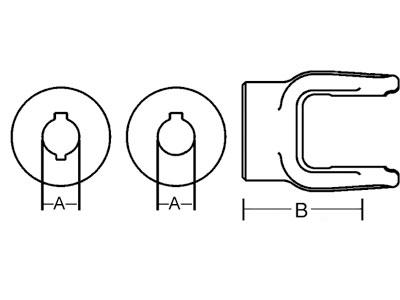 Für Rundbohrung, Doppel-Keyway und Setschraube für 1000er Traktor - Aftermarket D108616 10-5215 Yoke implementieren