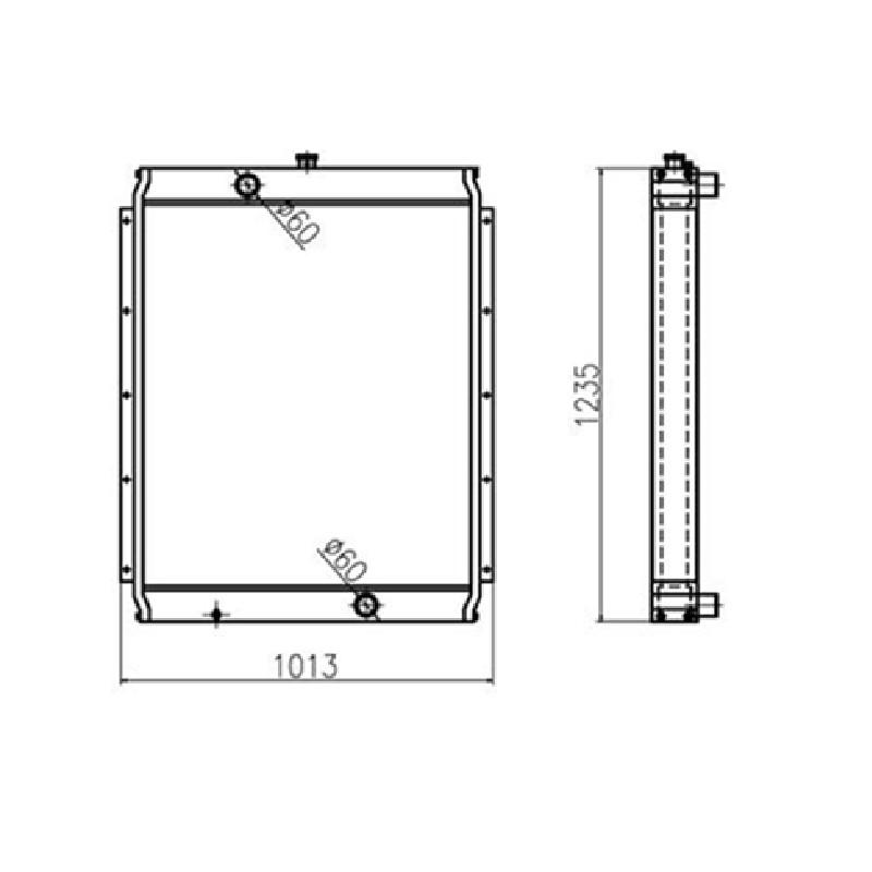 Kompatibel mit Aftermarket Hitachi 4466040 Wassertank Radiator Kern für Hitachi Bagger ZAX450H ZAX470