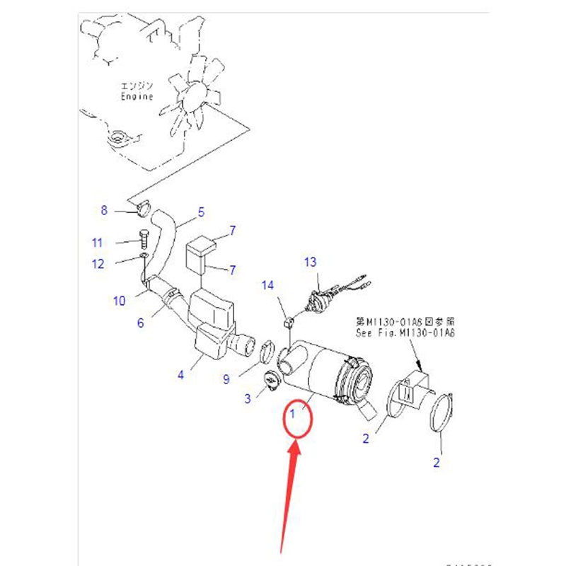 Hergestellt für Komatsu SAA4D102E-2 Motor PC120LC-6E0 PC120-6E0-T2 PC120-6E0 PC130-6E0-T2 Bagger - Luftreiniger Assy 6737-81-7500 6737817500 PC120LC-6E0, PC120-6E0-T2, PC120-6E0, PC130-6E0-T2