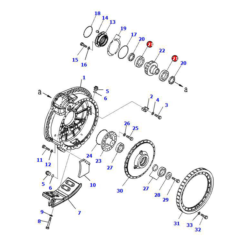 Ma?geschneidert für Komatsu Bulldozer D275A-5R D275A-5 D275AX-5 - Lager 06302-32021 063023021 D275A-5R, D275A-5D, D275A-5R, D275A-5, D275AX-5, D275AX-5E0, D275AX-5-KO