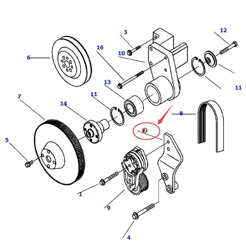Passend für Komatsu PC300LC-6LE PC300HD-6LE PC300LC-6LC PC300HD-6LC PC300HD-6MH Bagger - Riemenspanner Halterung 6742-01-5232 6742015232 PC300LC-6LE, PC300HD-6LE, PC300LC-6LC, PC300HD-6LC, PC300HD-6LC, PC300HD-6MH