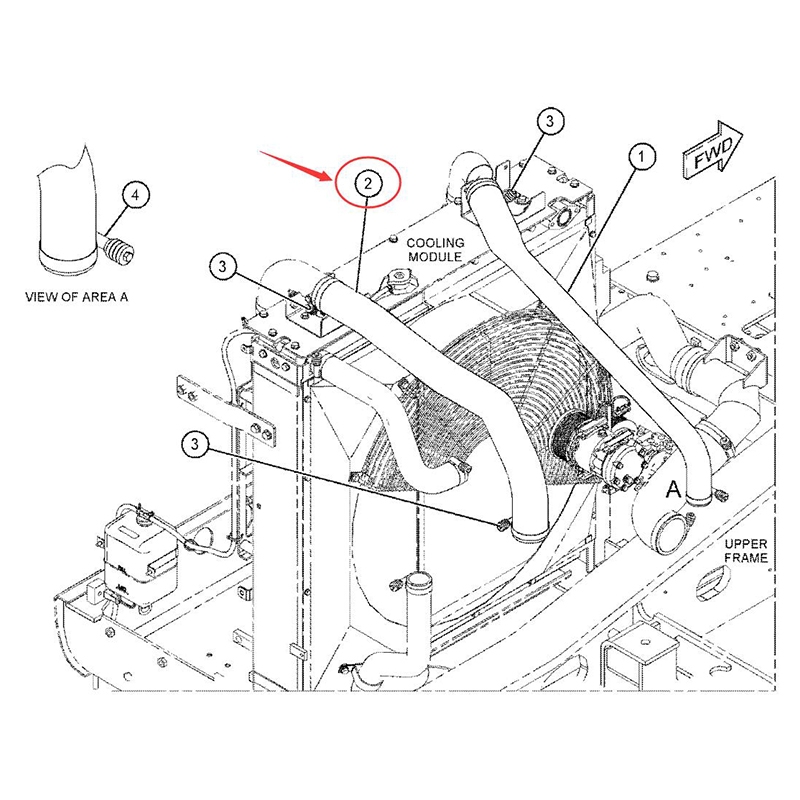 Direkter Ersatz für Caterpillar CAT 326D2 329D2 E329D2 330D2 Bagger C7.1 Motor - Kühlschlauch 457-4097 CA4574097 4574097 326D2, 329D2, E329D2, 330D2