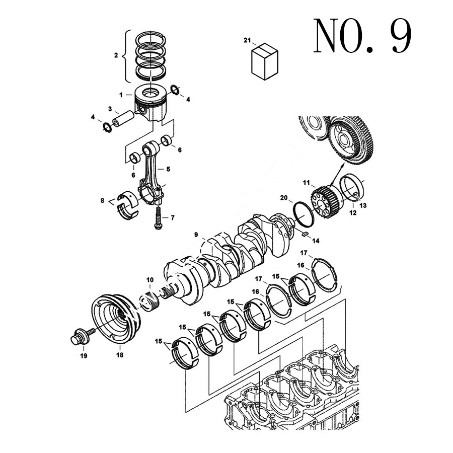 Bobcat 5600 5610 S160 S185 S205 S550 S570 S590 T180 T550 T590 - Kurbelwelle 700695 V2607T-DI 5600,5610,S160,S185,S205,S550,S570,S590,T180,T550,T590