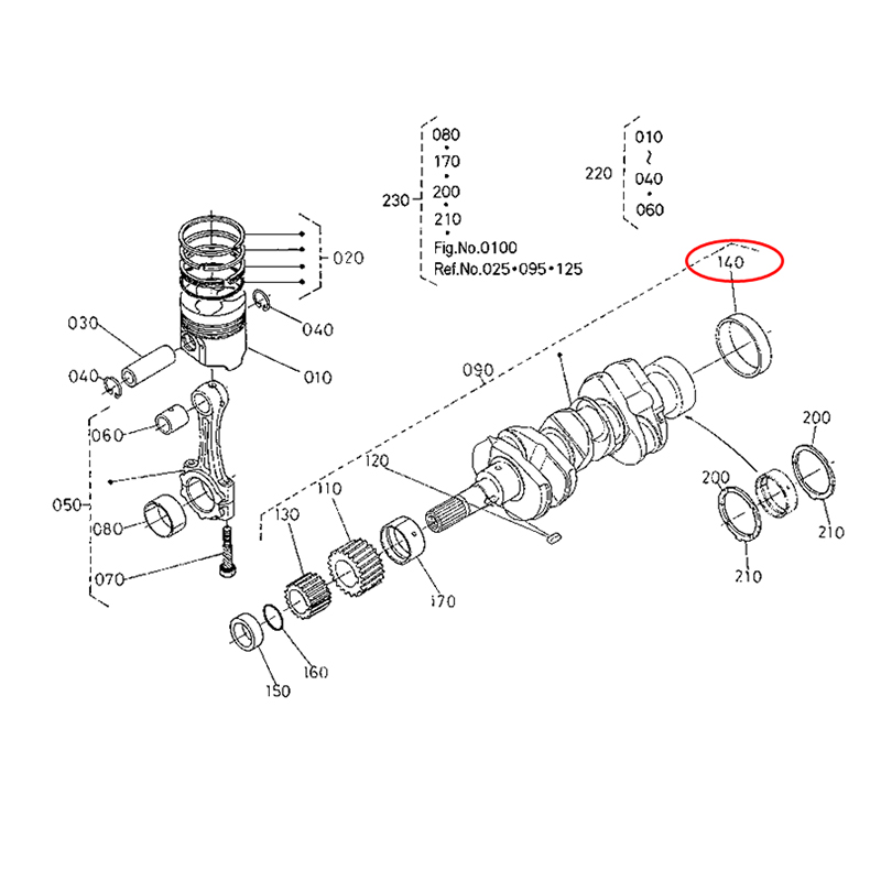 Perfekt für Kubota Motor D905 D1005 D1105 V1205 V1305 V1505 - Kurbelwelle ?rmel 16241-23280 16241-23282 1624123280 1624123282 KX61, KX71, KX41, KX41H, KX61(H), KX91, KX41-2, KX61-2, KX71-3 CABIN, KX71-3 CANOPY, KX71-3S CABIN, KX71-3S CANOPY, KX91-2, U-35(