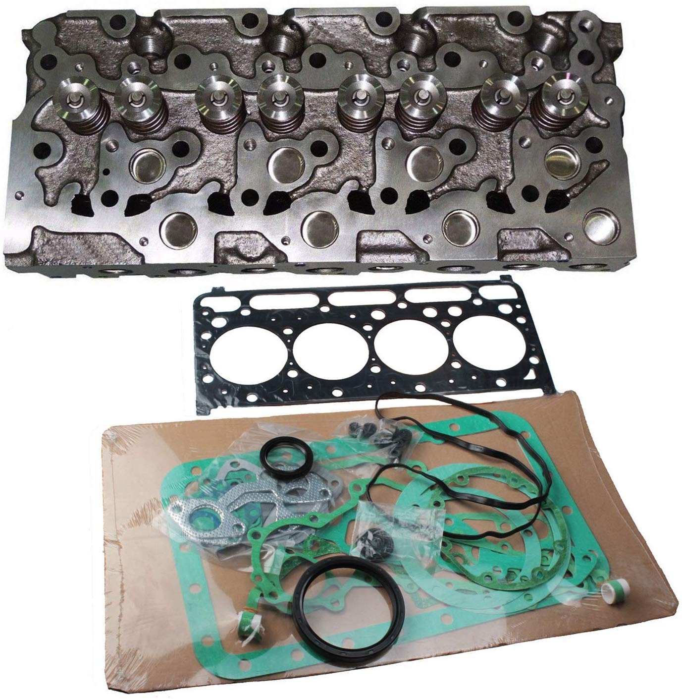 Konstruiert nach Kubota V2003-M V2203-M V2403 In-Direct Spritzmaschine mit Dichtungsset - Zylinderkopf 1J860-03040 mit Ventilen 1J86003040