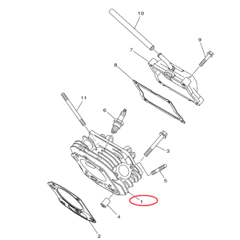 Direkter Ersatz für Yamaha Generator EF7200E - Zylinderkopf 7HD-E1111-01-00 7HDE11110100 EF6000TE, EF72DY, EF72DX, EF72DEY, EF72DEX, EF55DY, EF7200DE, EF7200E, EF7200D, EF7500D, EF5500DE, EF55DEX, EF55DE, EF55DE, EF55D