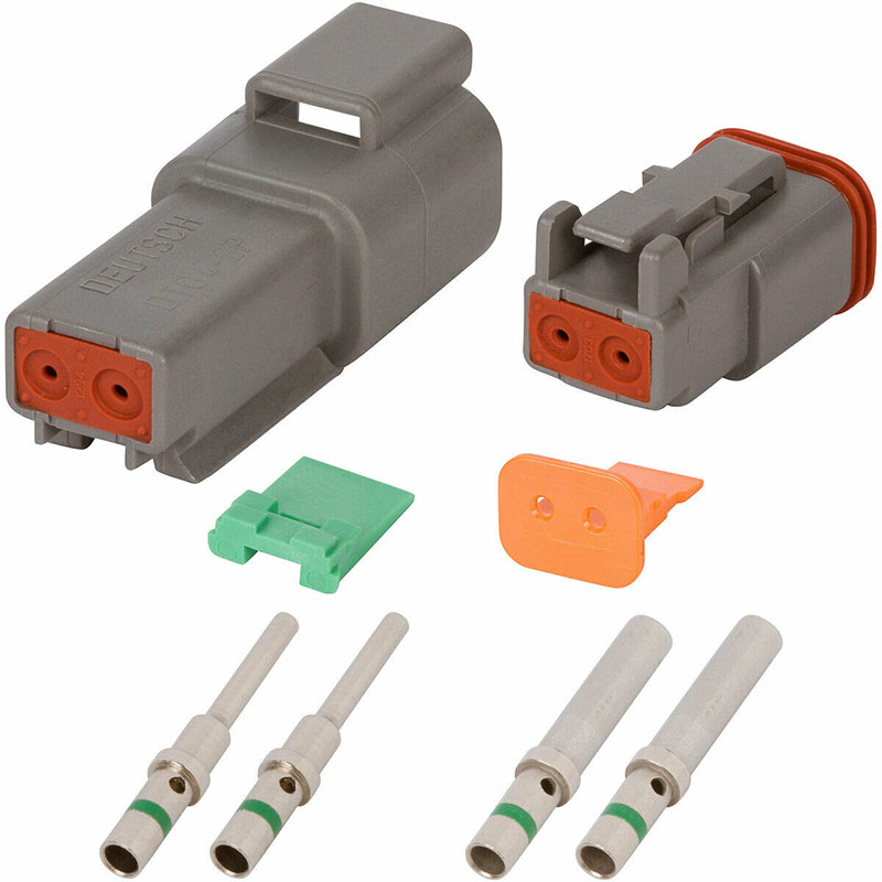 Kompatibel mit Deutsch DT 2-Pin Gray Steckverbinder Kit mit 14 AWG Solid Kontakte