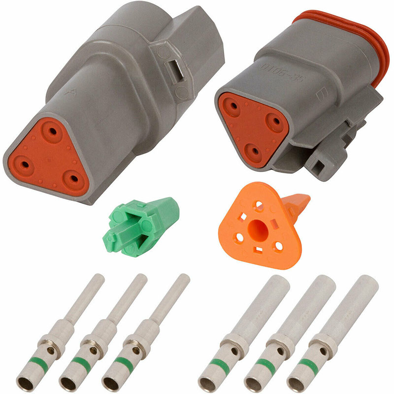 Kompatibel mit Deutsch DT 3 Pin Gray Steckverbinder Kit mit 14 AWG Solid Kontakte
