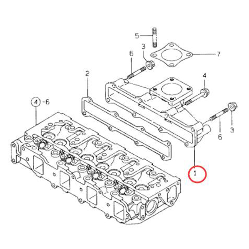 Kompatibel mit Hyundai Skid Steer Loader HSL610 - Auspuff Manifold 129407-13100 12940713100