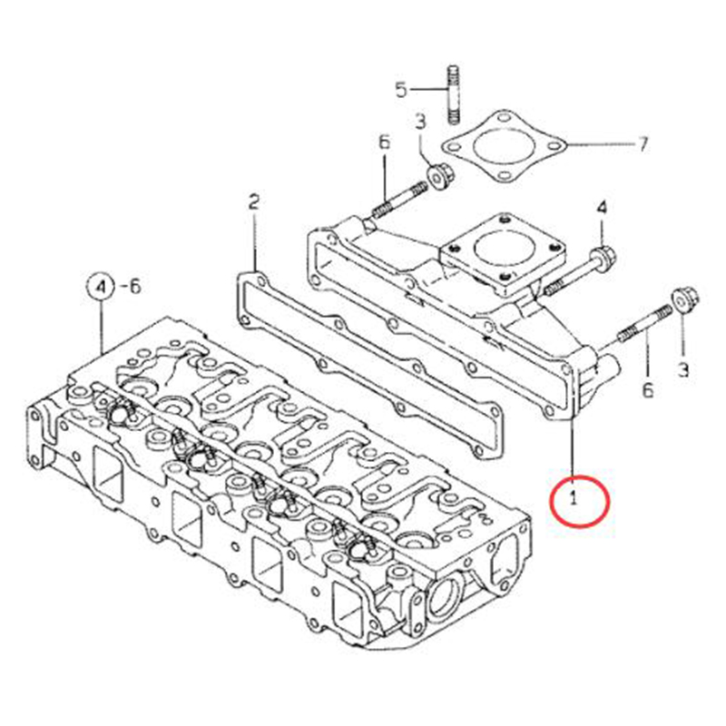 Fits Yanmar Motor 4TNE84 4TNE88 TK486 TK486E TK486V TK482 TK482E - Auspuff-Manifold 129407-13100 12940713100