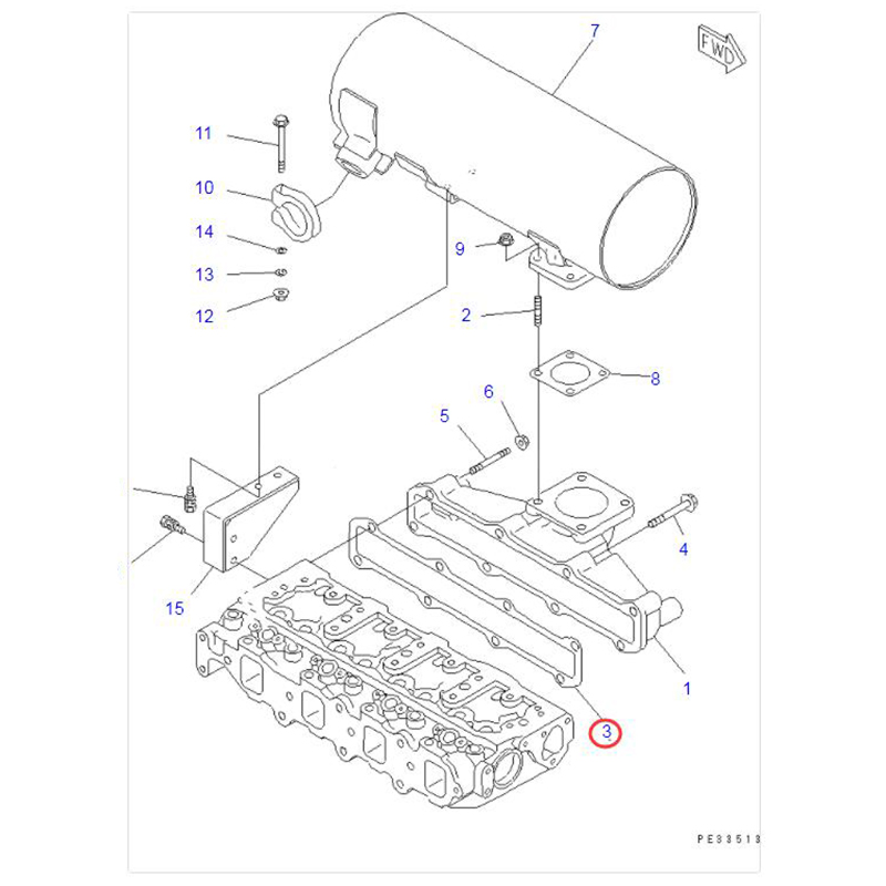 Ma?geschneidert für Komatsu Motor 4D84E-3 4D88E-3 Skid Steer Loader SK07J-2 SK714-5 SK815-5 SK818-5 - Auspuff-Minifold Dichtung YM129407-13110 YM12940713110 4D84E-3B 4D84E-3C 4D84E-3D 4D88E-3B 4D88E-3C 4D88E-3C-04 4D88E-3D 4D88E-3D 4D88E-E1FD PC45R-8, SK0