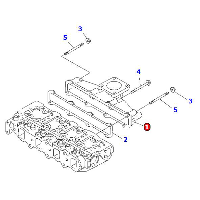Kompatibel mit Komatsu Motor 4D84E-3B 4D88E-3B Bagger PC45R-8 Skid Steer Loader K07J-2 SK714-5 SK815-5 SK818-5 - Auspuff Manifold YM129407-13100 YM12940713100 4D84E-3C 4D84E-3D 4D88E-3C 4D88E-3C-04 4D88E-3D 4D88E-E1FD SK07J-2, SK714-5, SK815-5, SK818-5, P