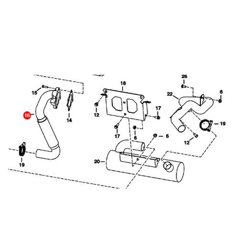Optimiert für Bobcat Toolcat 5600 - Auspuffrohr 6684570
