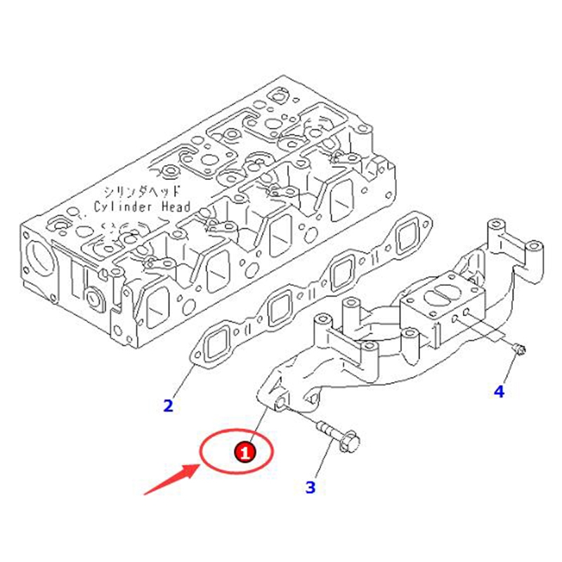 Entwickelt für Komatsu EGS65-5 S4D95LE-2 Cummins B3.3 Motor Doosan Daewoo 470 plus Skid Steer - Auspuff Manifold Muffler 6205-11-5130 6205115130