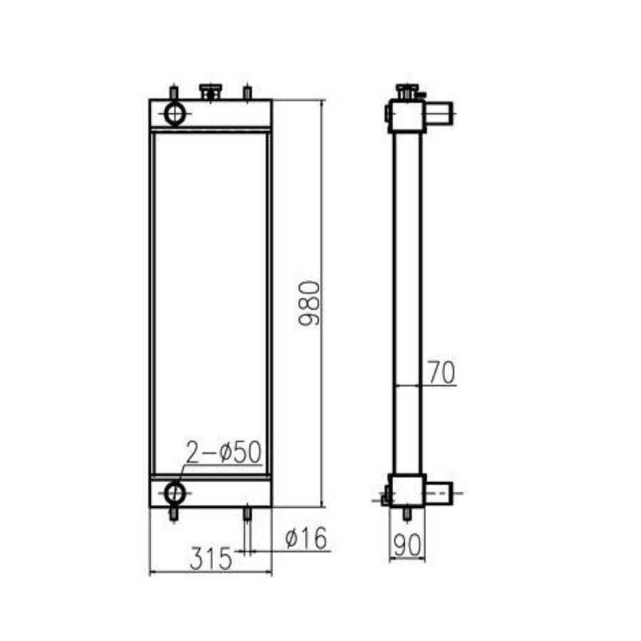 Kompatibel mit Geh?usebagger CX160B CX130B Water Tank Radiator Core ASS'Y LN0020 LN0020 CX160B,CX130B