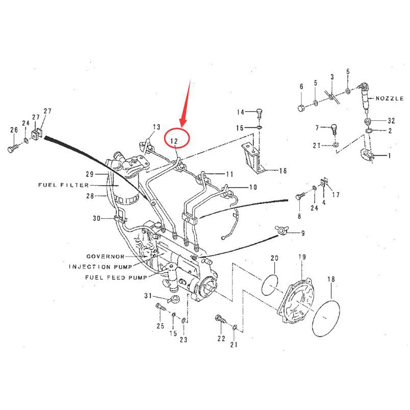 Kompatibel mit Caterpillar CAT 311 311B 312 312B Baggerrohr 5I-7875 Original 5I7875 CA5I7875 3064 311, 311B, 312, 312B