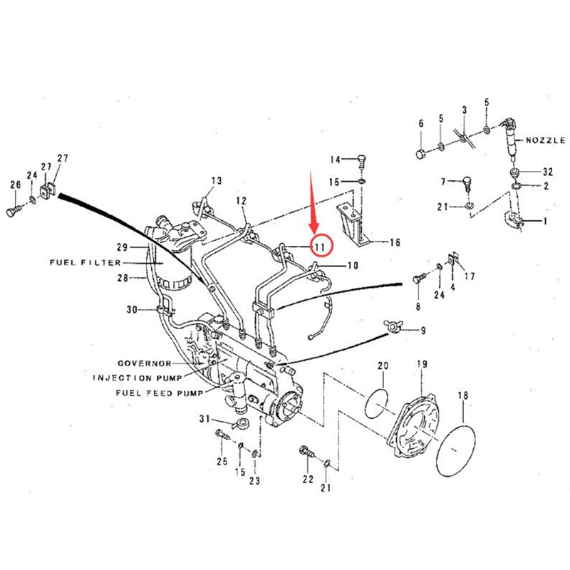 Kompatibel mit Caterpillar CAT Bagger 311 311B 312 312B Rohr 5I-7874 Original 5I7874 CA5I7874 3064 311, 311B, 312, 312B
