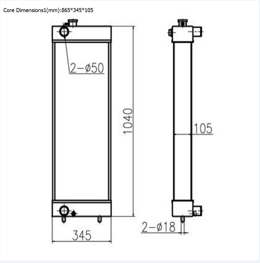 Kompatibel mit Doosan Bagger DX225 Wassertank Radiator ASS'Y