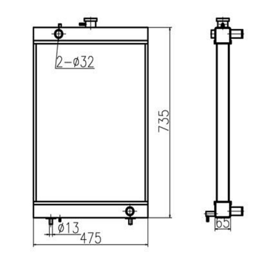 Kompatibel mit Doosan Bagger DX80 Water Tank Radiator ASS'Y 440211-00032 44021100032