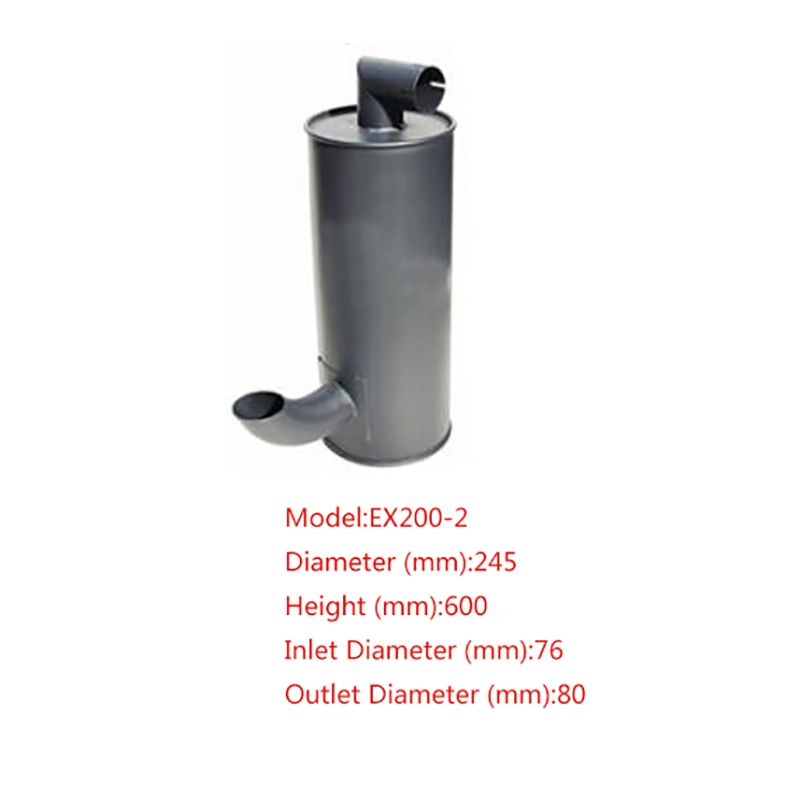 Kompatibel mit Hitachi Bagger EX200-3 EX200-2 Motor 6BD1 Muffler Silencer 4256163 EX200-2,EX200-3C,EX200-3E,EX200K-2,EX200K-3