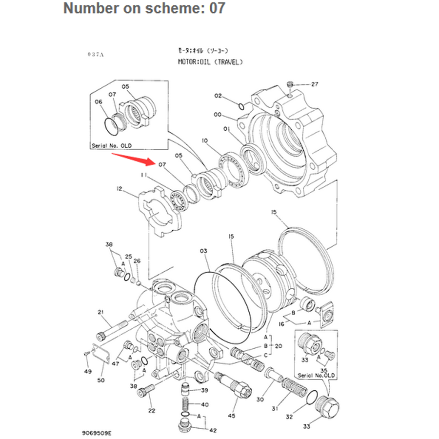 Kompatibel mit Hitachi Bagger EX60 Travel Motor Cap 4252672 EX60-2 EX60-3 EX60G EX60LCK-3 EX60LCT-3 EX60SR EX60T-2 EX60UR