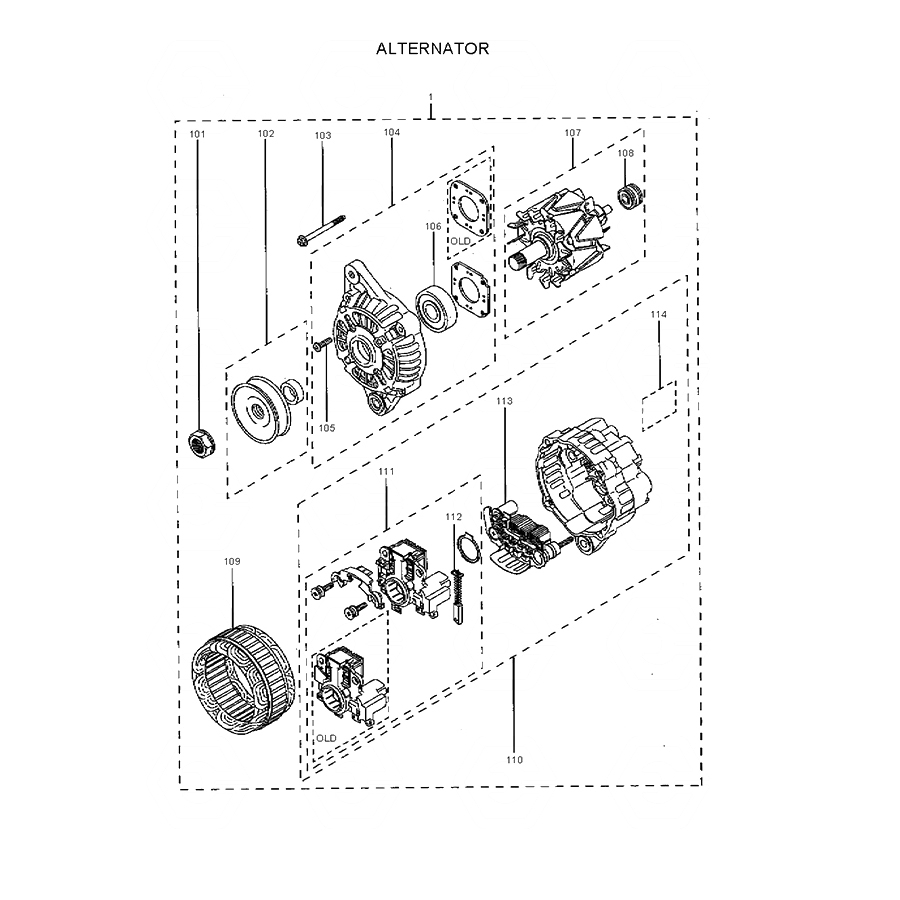 Kompatibel mit Hyundai Bagger R15-7 R16-7 R16-9 R22-7 Alternator XJAF-01560 21E6-40030 R15-7,R16-7,R22-7