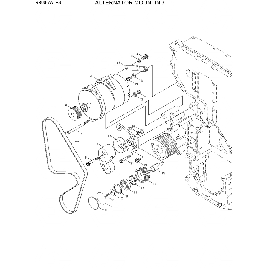 Kompatibel mit Hyundai R800-7A FS R800LC-9 R800LC-7A R800LC-9 FS Wechselstromgenerator 3400698 R800-7A FS,R800LC-9,R800LC-7A,R800LC-9 FS