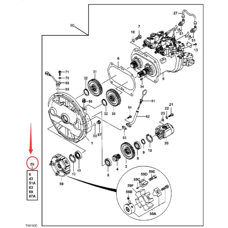 Kompatibel mit John Deere 180 190DW 210 2054 2554 270LC 190GW 160DLC 160GLC Transmission Seal Kit 4451036 290GLC, 180GLC, 180, 190DW, 200CLC, 225CLC, 200DLC, 210, 210, 210G, 2054, 2154D, 220DW, 2454D, 225DLC, 2554, 230CLC, 2954D, 270DLC, 240DLC, 250GLC, 2