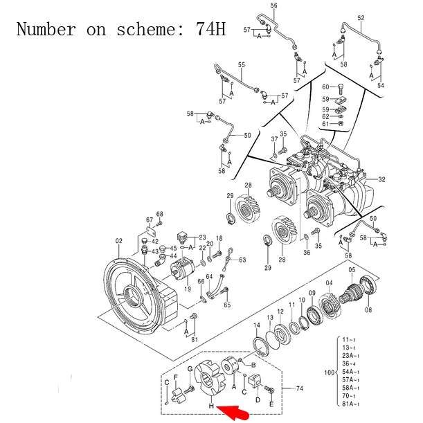 kompatibel mit John Deere Forestry Swing Machine 3154G 3156G 3754G 3756G 3754D Pumpenkopplung Element 4655134 3154G,3156G,3754G,3756G,3756G,3754D