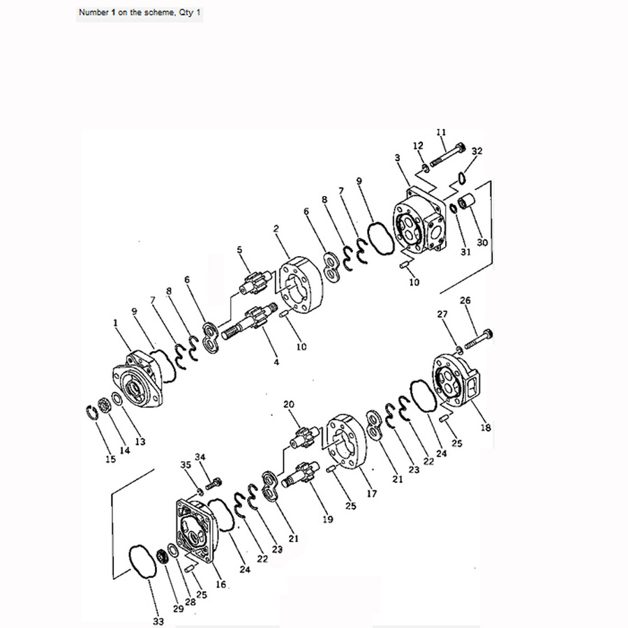 Kompatibel mit Komatsu Brush Cutter BC100-1 Hdraulic Pumpe 705-12-32210