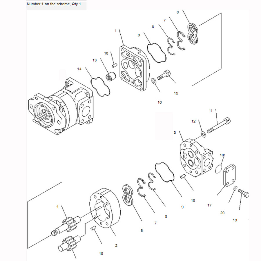 Kompatibel mit Komatsu Bulldozer D155AX-3 Hydraulische Pumpe 705-51-30360 7055130360
