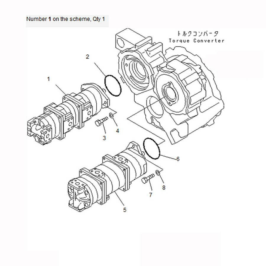 kompatibel mit Komatsu Crane LW100-1X LW100-1H Hydraulische Pumpe 705-55-13020 7055513020 LW100-1X,LW100-1H