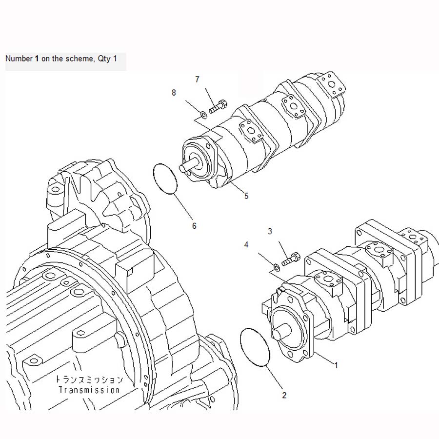 Kompatibel mit Komatsu Crane LW250-5X LW250-5H Hydraulische Pumpe 705-56-34290 7055634290 LW250-5X,LW250-5H