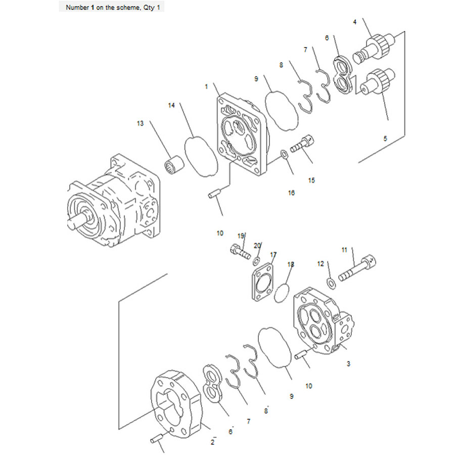 Kompatibel mit Komatsu Dump Truck HD255-5 Hydraulikpumpe 705-52-30360 7055230360