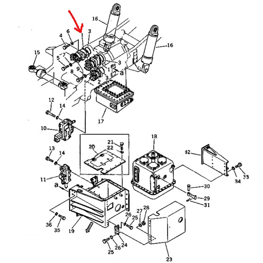 Kompatibel mit Komatsu Dump Truck HD465-2 HD465-3 HD465-5 Hydraulische Pumpe 705-52-32000 705-52-32001 7055232001 HD465-2,HD465-3,HD465-5