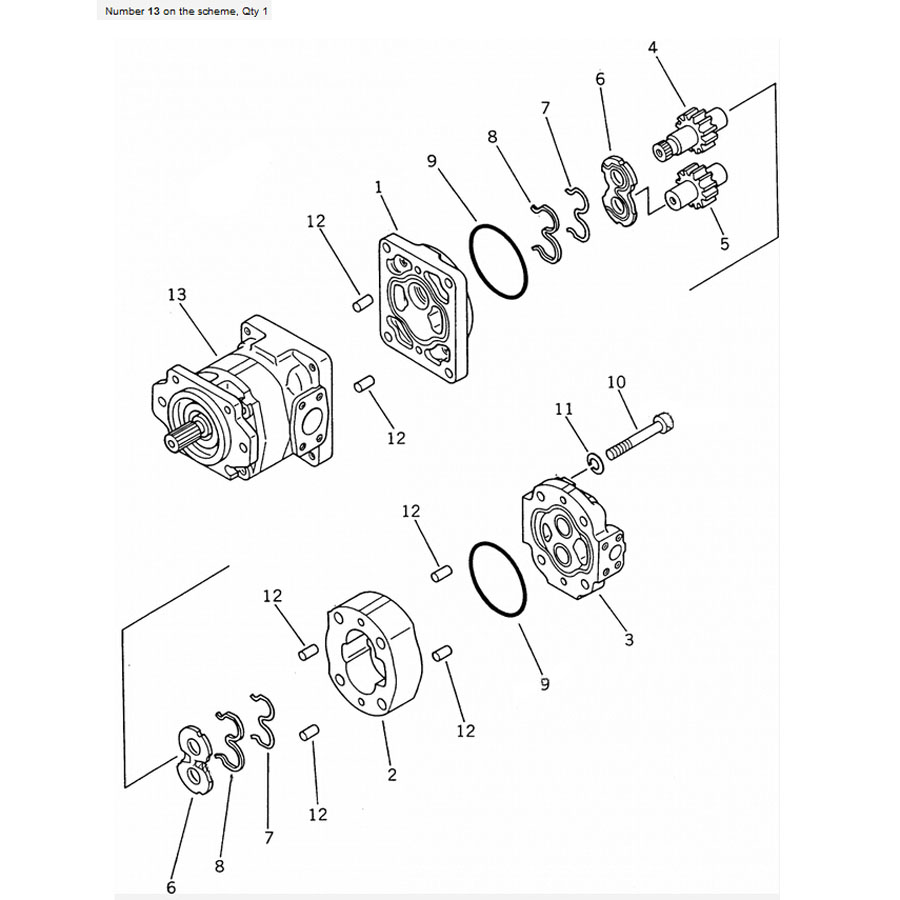 Kompatibel mit Komatsu Dump Truck HD605-5, HD605-7 HD465-7 Hydraulische Pumpe 705-12-38211 705123821 HD605-5,HD605-7,HD465-7