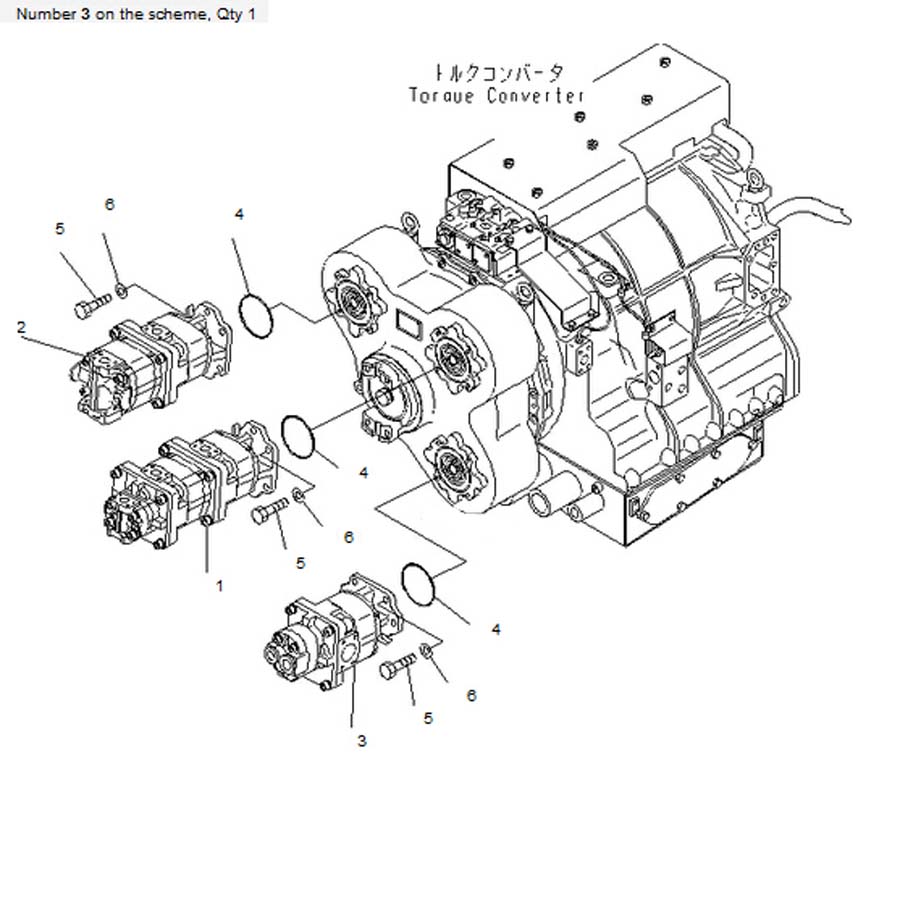 Kompatibel mit Komatsu Dump Truck HD605-7 HD465-7 Hydraulische Pumpe 705-52-31170 7055231170 HD605-7,HD465-7