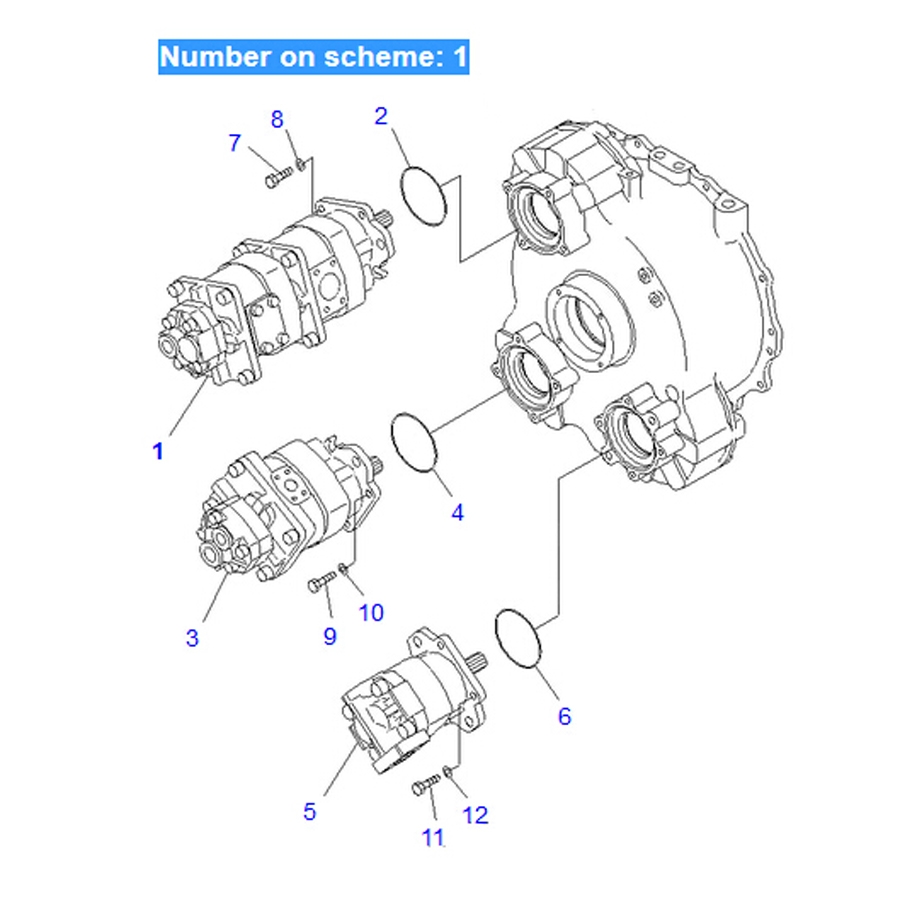 Kompatibel mit Komatsu Dump Truck HM300-1 HM300-1L HM300TN-1 Hydraulik Zahnradpumpe 705-56-34550 7055-34550 HM300-1,HM300-1L,HM300TN-1