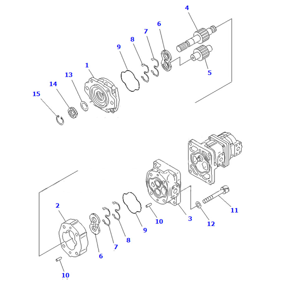 Kompatibel mit Komatsu Dump Truck HM350-1 HM350-1L Hydraulische Zahnradpumpe 705-56-33050 7055633050 HM350-1,HM350-1L